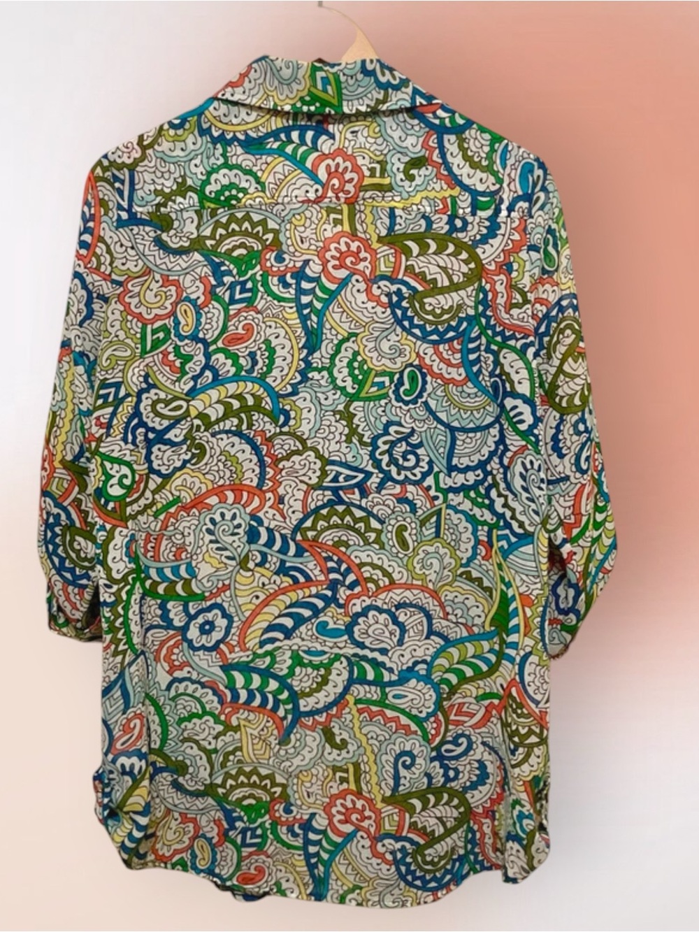 Sunny Leigh Relaxed Fit Colorful Paisley Tunic Blouse Med - Picture 2 of 8